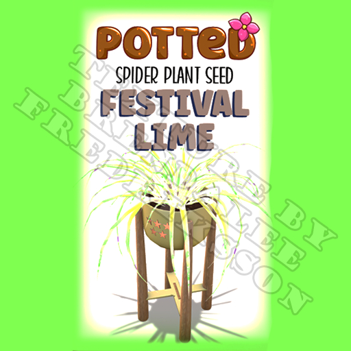 Second Life Marketplace Potted Spider Plant Seed Festival Lime